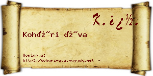 Kohári Éva névjegykártya