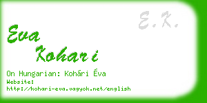 eva kohari business card